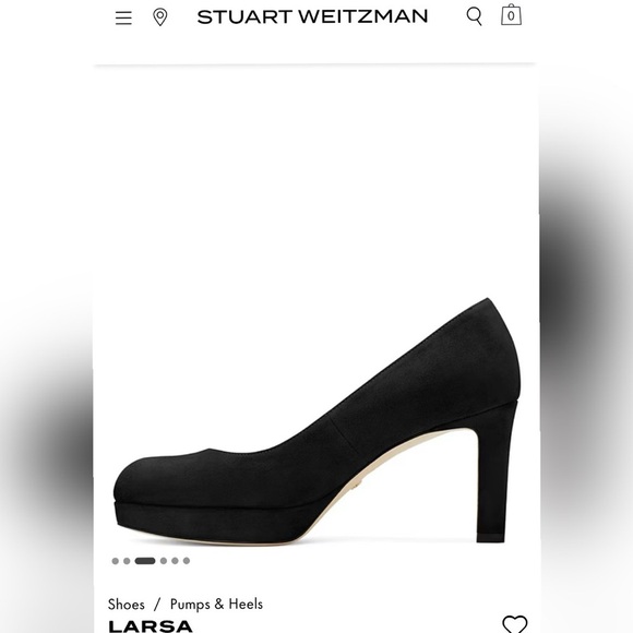 Stuart Weitzman Black Larsa Platform Pump Size 8 $595 - Picture 4 of 7